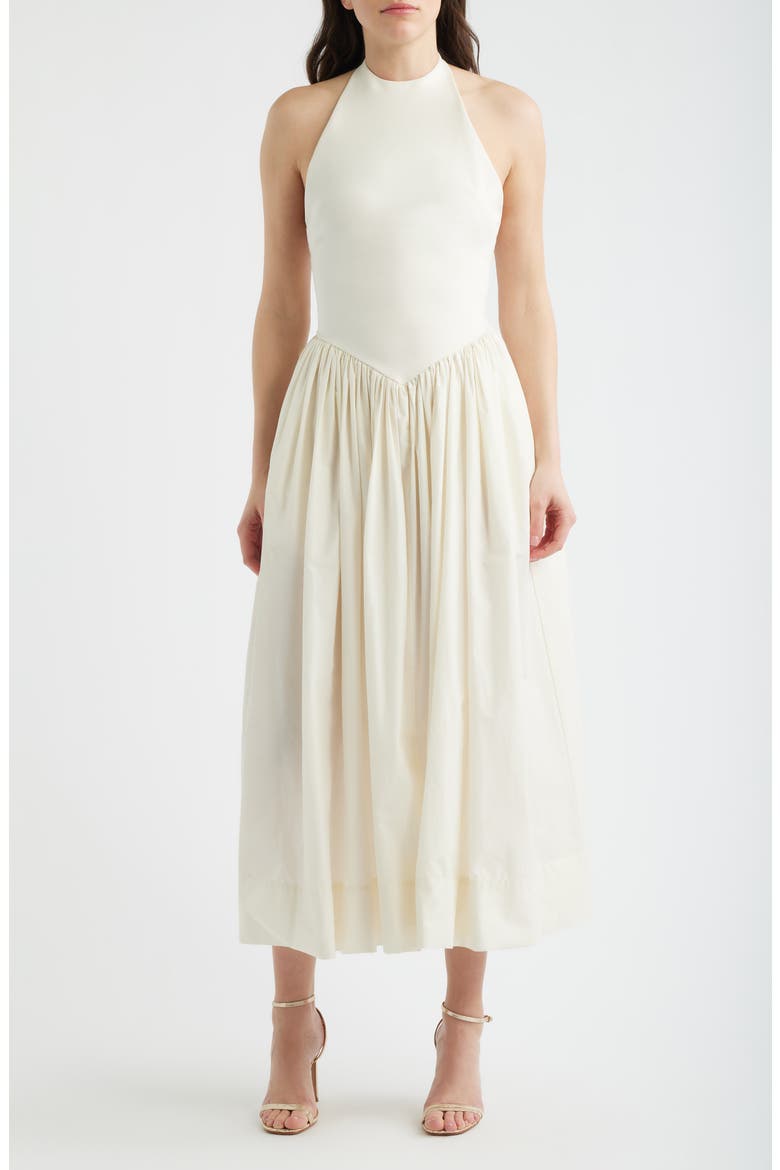 Madison Halter Midi Dress, Main, color, CREAM