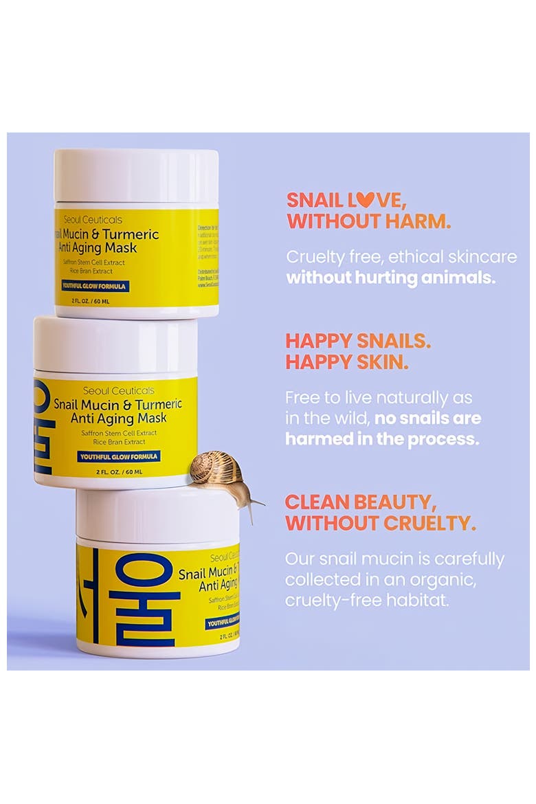 Korean Skincare Snail Mucin & Turmeric Anti Aging Mask, Alternate, color, Clear