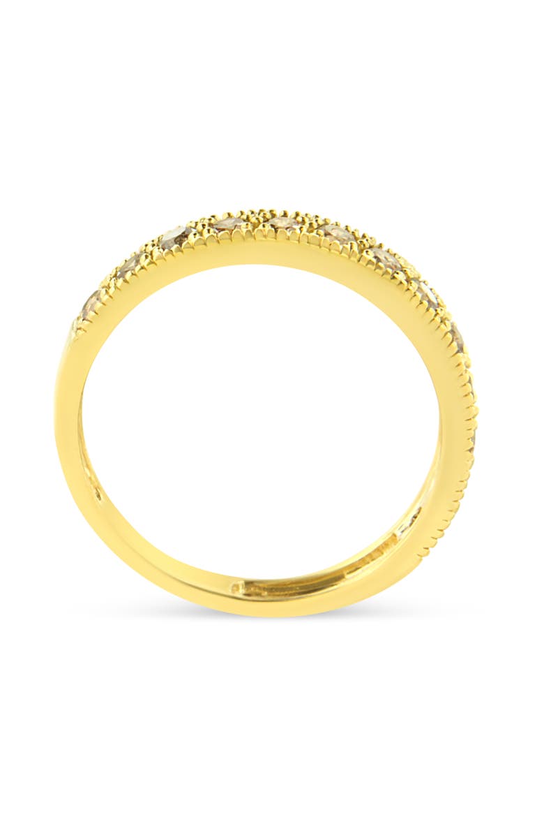 IGI Certified 1/2Cttw Diamond 10K Gold Beaded Milgrain Band Ring, Alternate, color, Yellow Gold