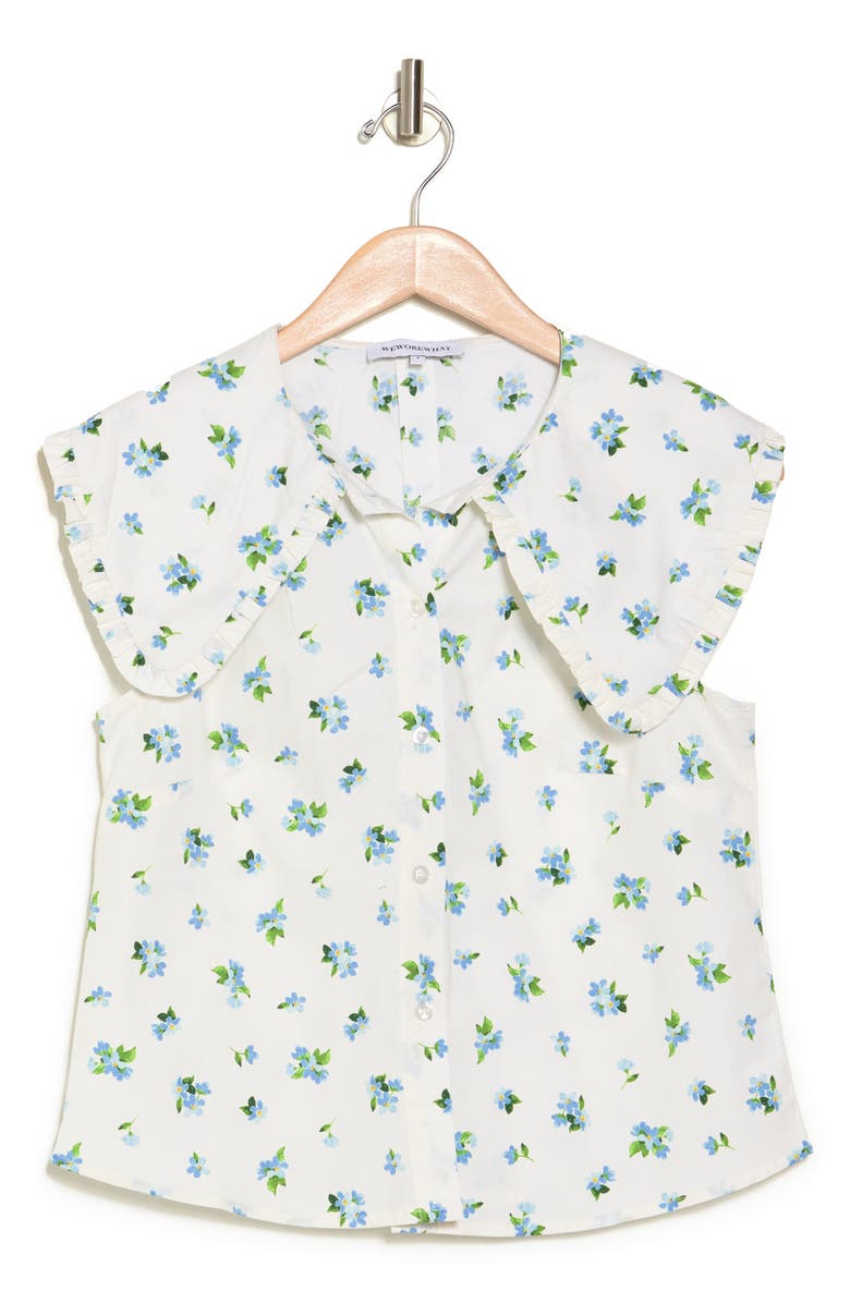 WeWoreWhat Ruffle Collar Button-Up Top, Alternate, color,