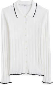 Madewell Ruffle Trim Pointelle Cardigan