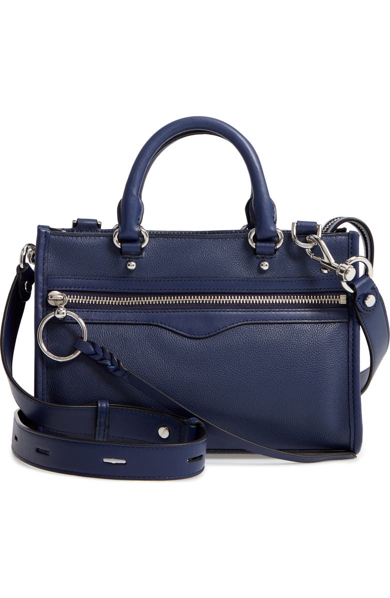 Rebecca Minkoff Micro Bedford Leather Satchel, Main, color, Twilight