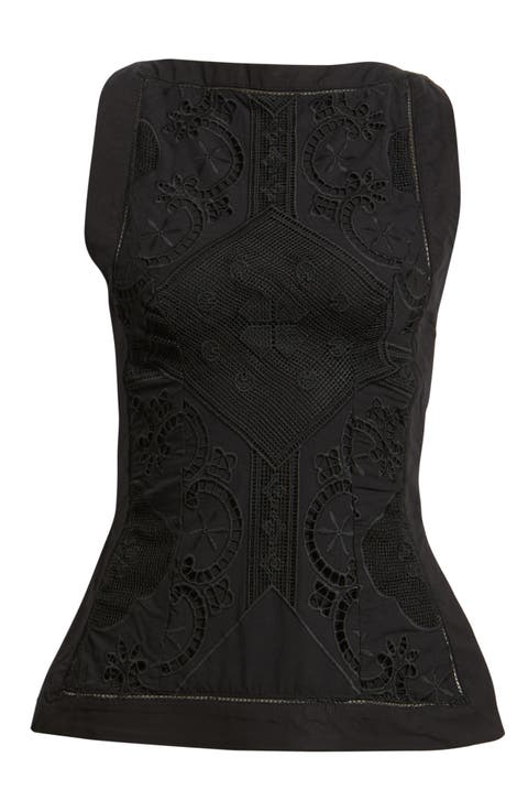 Valencia Broderie Anglaise Boat Neck Top