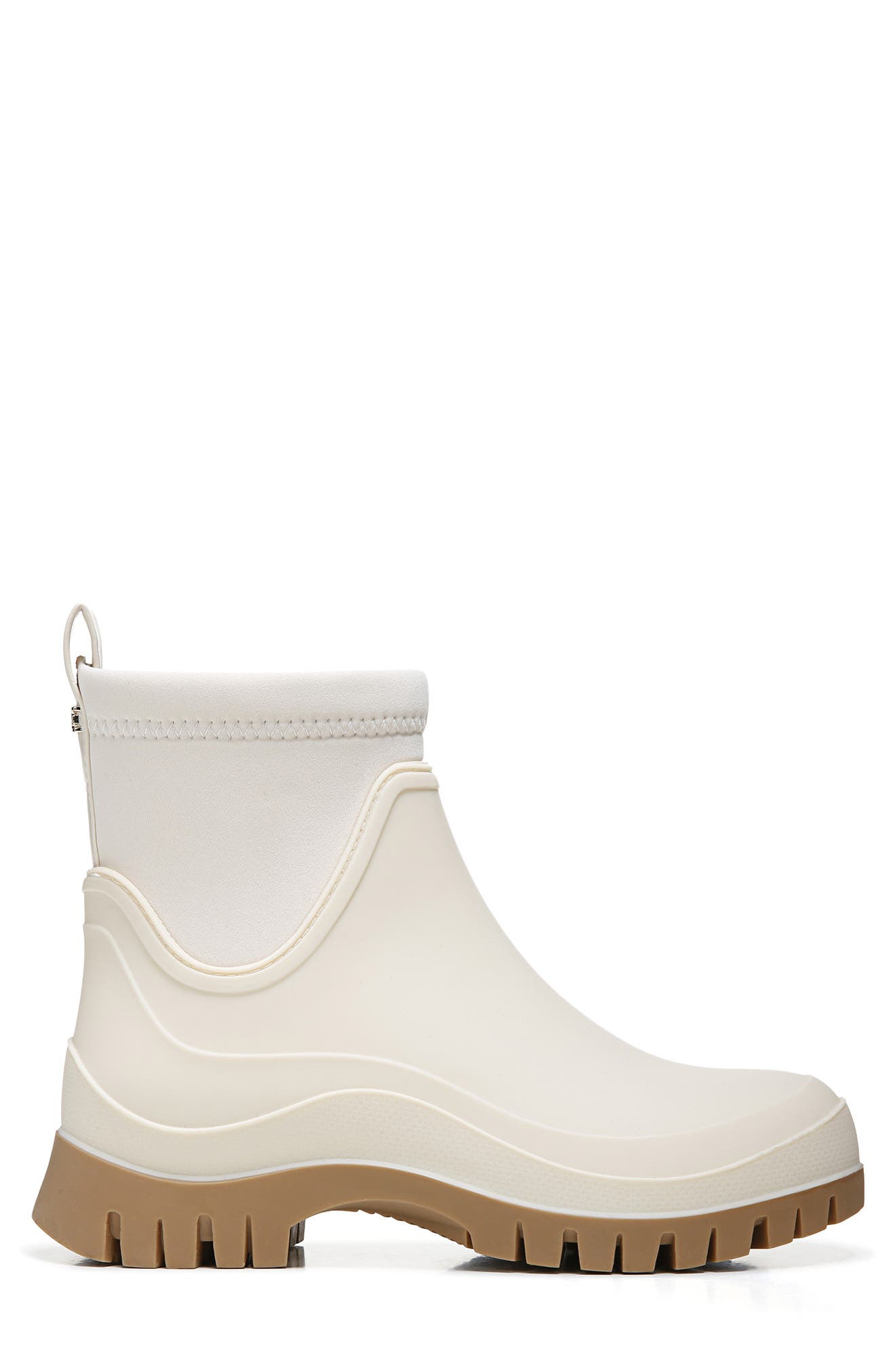 Louisa Mixed Media Waterproof Rain Boot, Alternate, color, MODERN IVORY/ MAPLE SUGAR