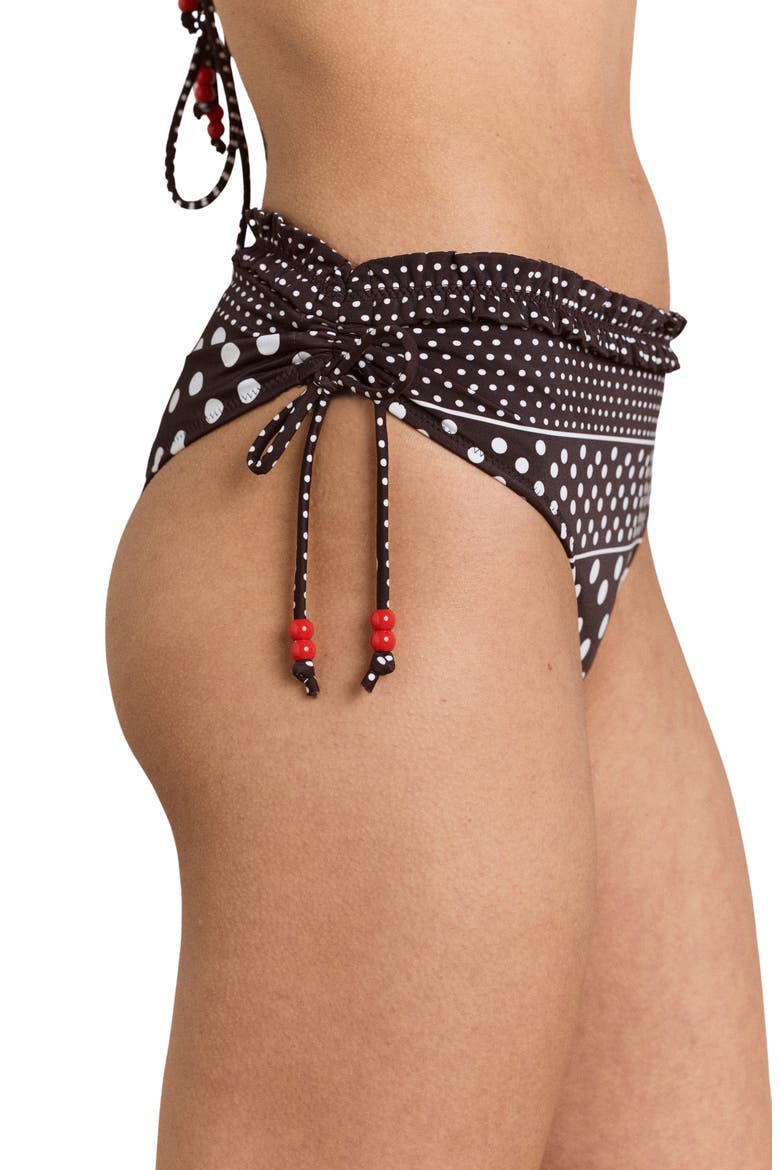 Mixed Dot String Bikini Bottoms, Alternate, color, BLACK/ WHITE MULTI