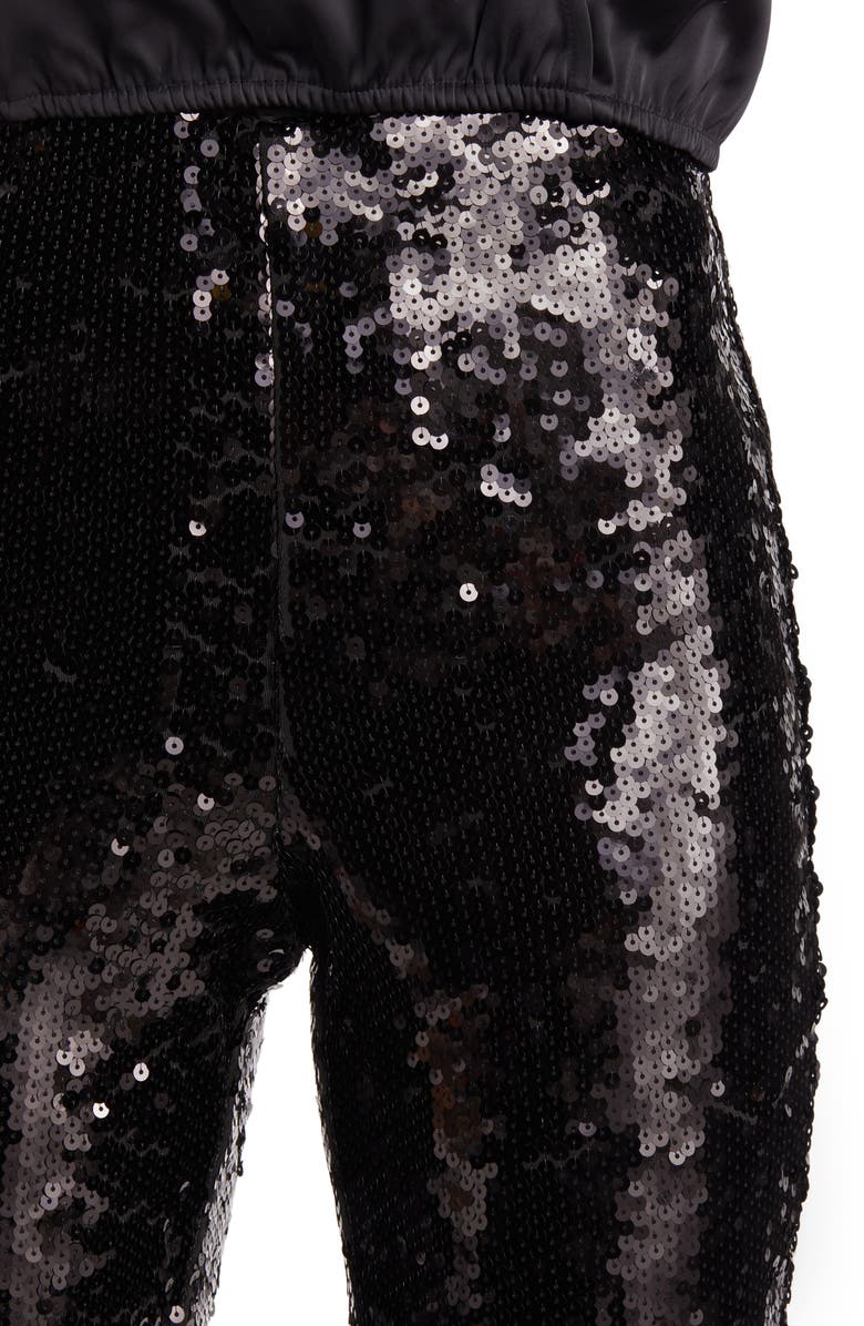 Good American Sequin Flare Pants, Alternate, color, 