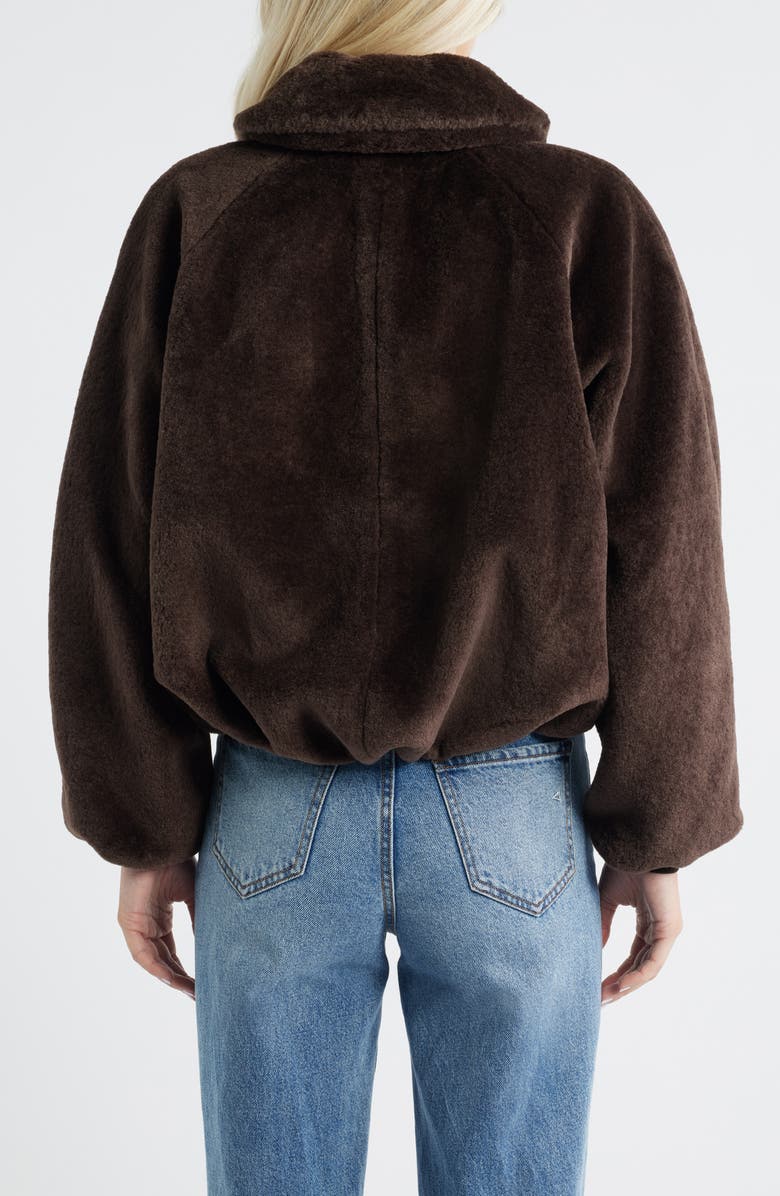 Madewell Bubble Faux Fur Bomber Jacket, Alternate, color, Dark Chocolate