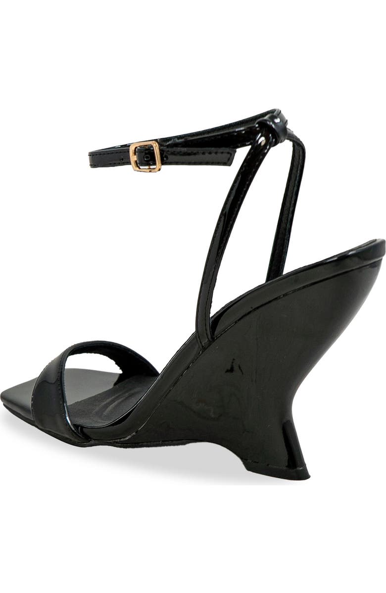 CHASE AND CHLOE Alia Wedge Sandal, Alternate, color, Black Patent