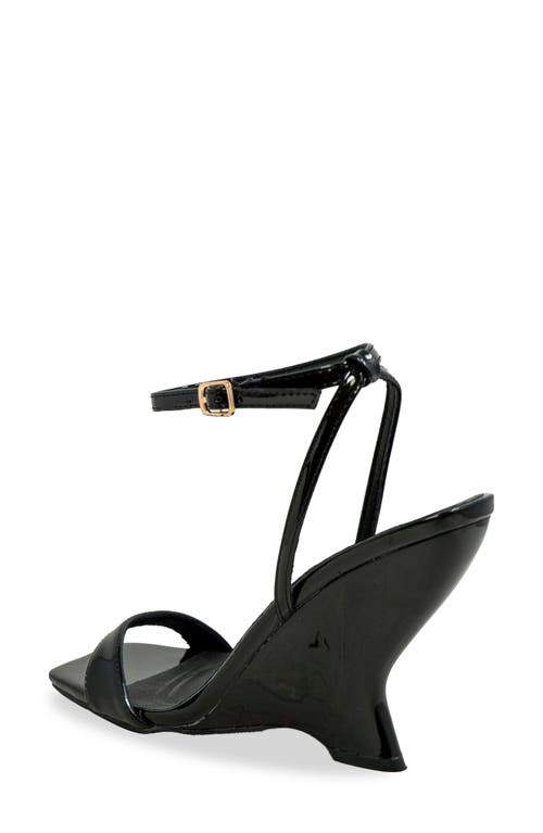 Chase & Chloe Chase And Chloe Alia Wedge Sandal In Black