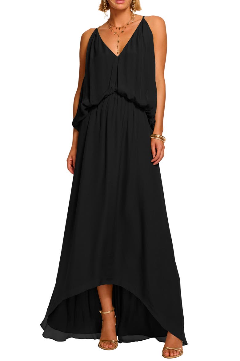 Ambar Blouson Bodice Maxi Dress, Main, color, BLACK