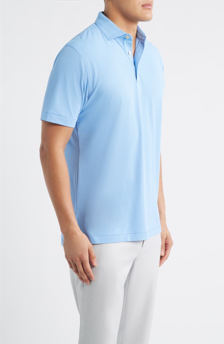 Peter Millar Candor Stripe Performance Piqué Polo, Alternate, color, Bluebird
