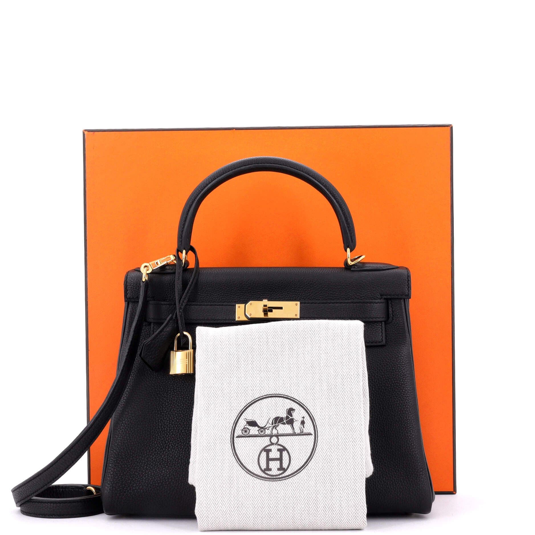 Pre-Owned Hermes Kelly Handbag Black Togo with Gold Hardware 28, Alternate, color, 