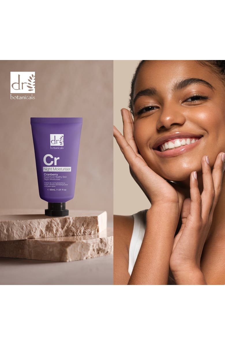 DR BOTANICALS Cranberry Superfood Healthy Skin Night Moisturiser 30ml x 3 Trio Set, Alternate, color, White