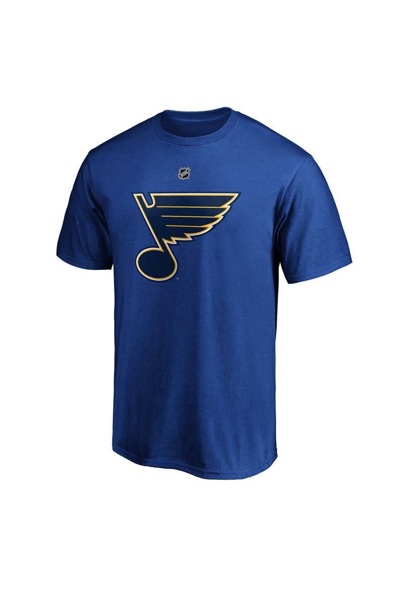Men's Fanatics Branded Jordan Binnington Blue St. Louis Blues Team Authentic Stack Name & Number T-Shirt, Alternate, color, Blue
