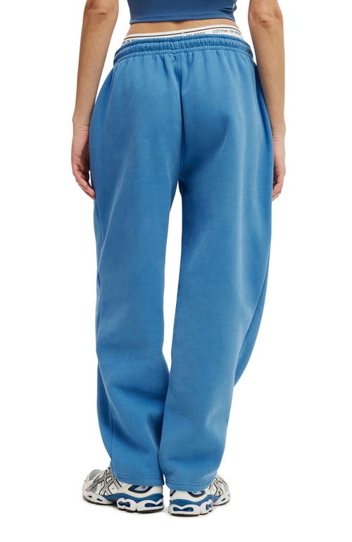 Cotton On Body Active Plush Essential Barrel Sweatpant In Blue