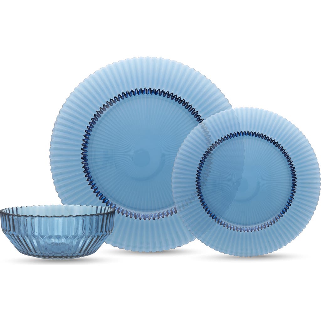 Fortessa Archie 12-Piece Glass Dinnerware Set in Cornflower  product