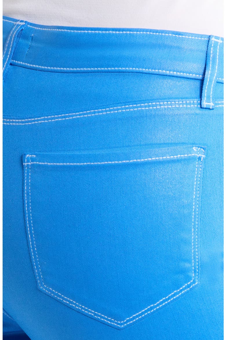 Tati High Waist Coated Crop Micro Bootcut Jeans, Alternate, color, REGATTA BLUE/ WHITE