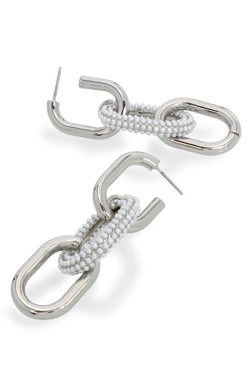 Shop Allsaints Pavé Faux Pearl Oval Link Drop Earrings
