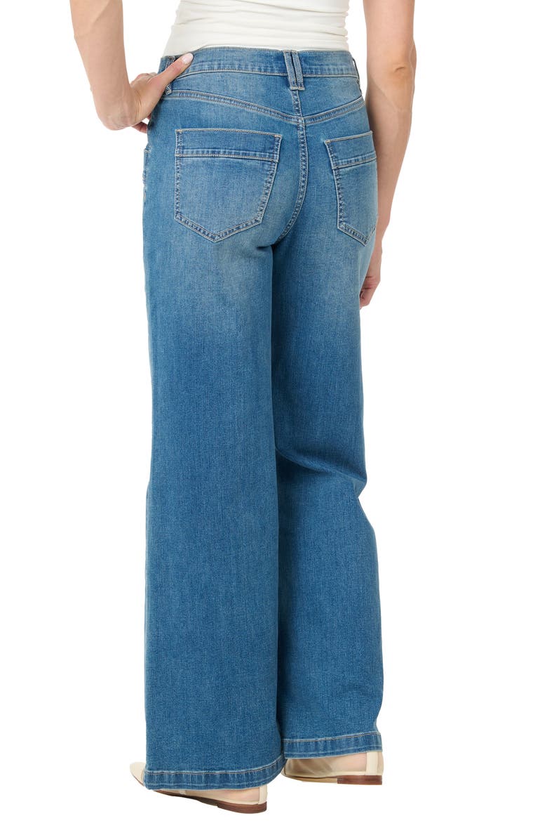 Nicole Miller High Rise Wide Leg Jeans, Alternate, color, Med Blue