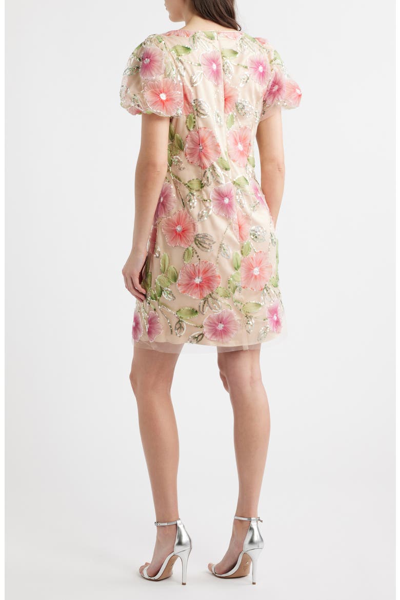 Sequin Floral Shift Dress, Alternate, color, PURPLE MUL