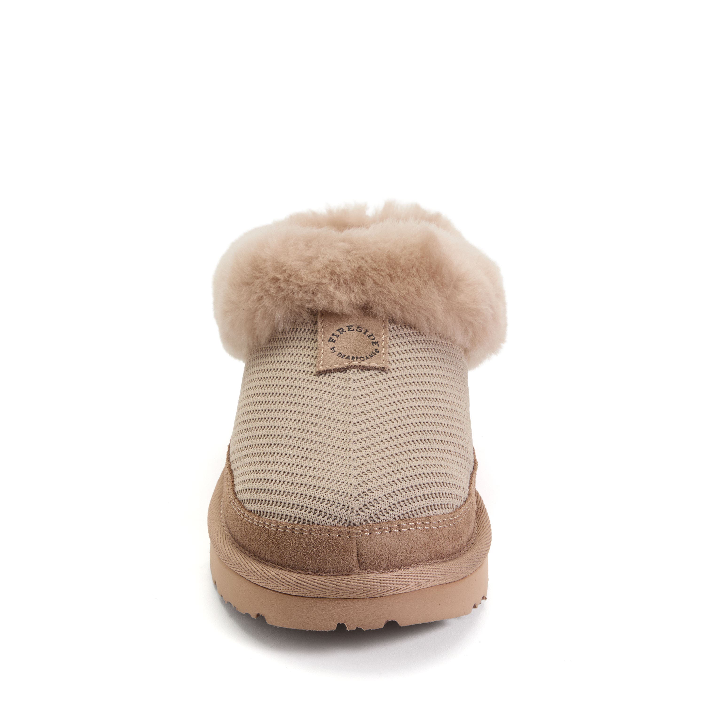 Dearfoams Fireside Adelaide Sport Knit Water Repellent Clog, Alternate, color, Driftwood