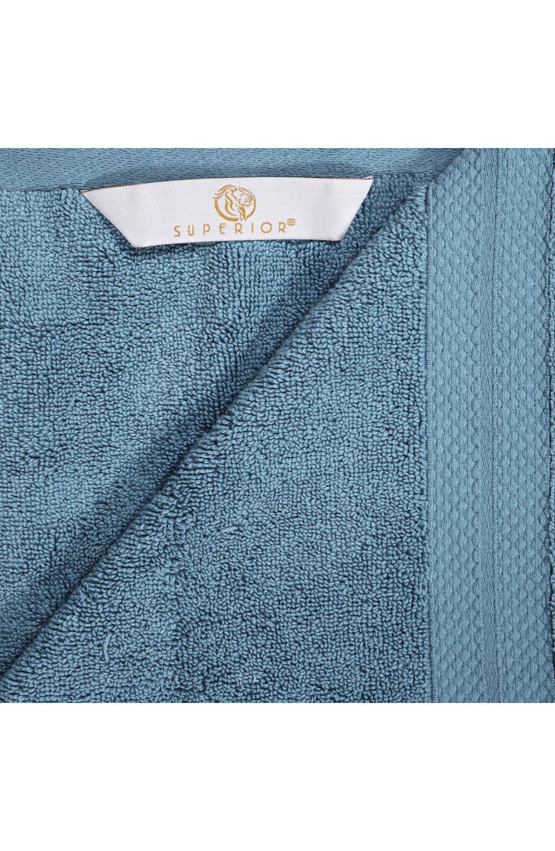 Superior Aria 12-Piece Turkish Cotton Towel Set, Alternate, color, Denim Blue