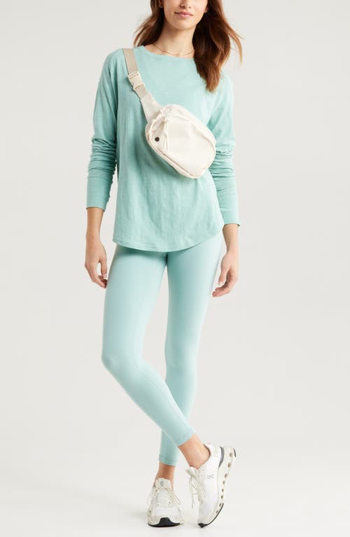 Zella Relaxed Washed 2.0 Long Sleeve Slub Tee In Blue