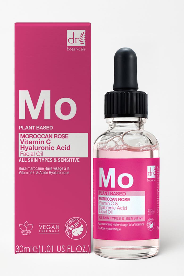 Moroccan Rose Facial Oil with Hyaluronic Acid & Vitamin C 15ml for Dryness, Fine Lines & Wrinkles, Alternate, color, White