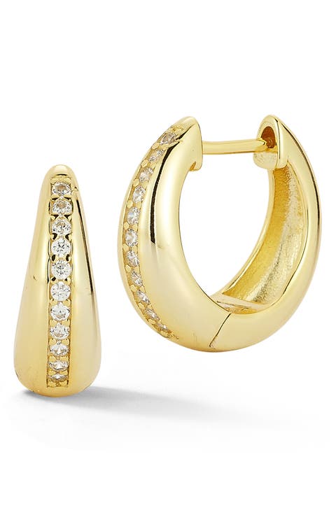Graduated Cubic Zirconia Hoop Earrings