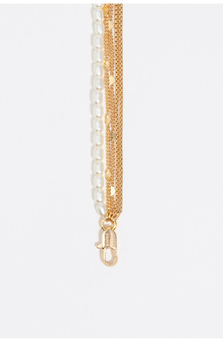 Bimba y Lola Multi-Chain Necklace With Logo, Alternate, color, Gold