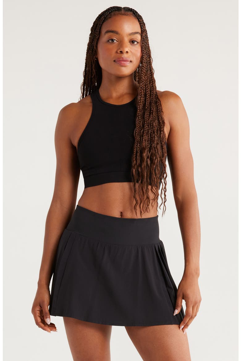 Racerback Seamless Sports Bra, Main, color, BLACK