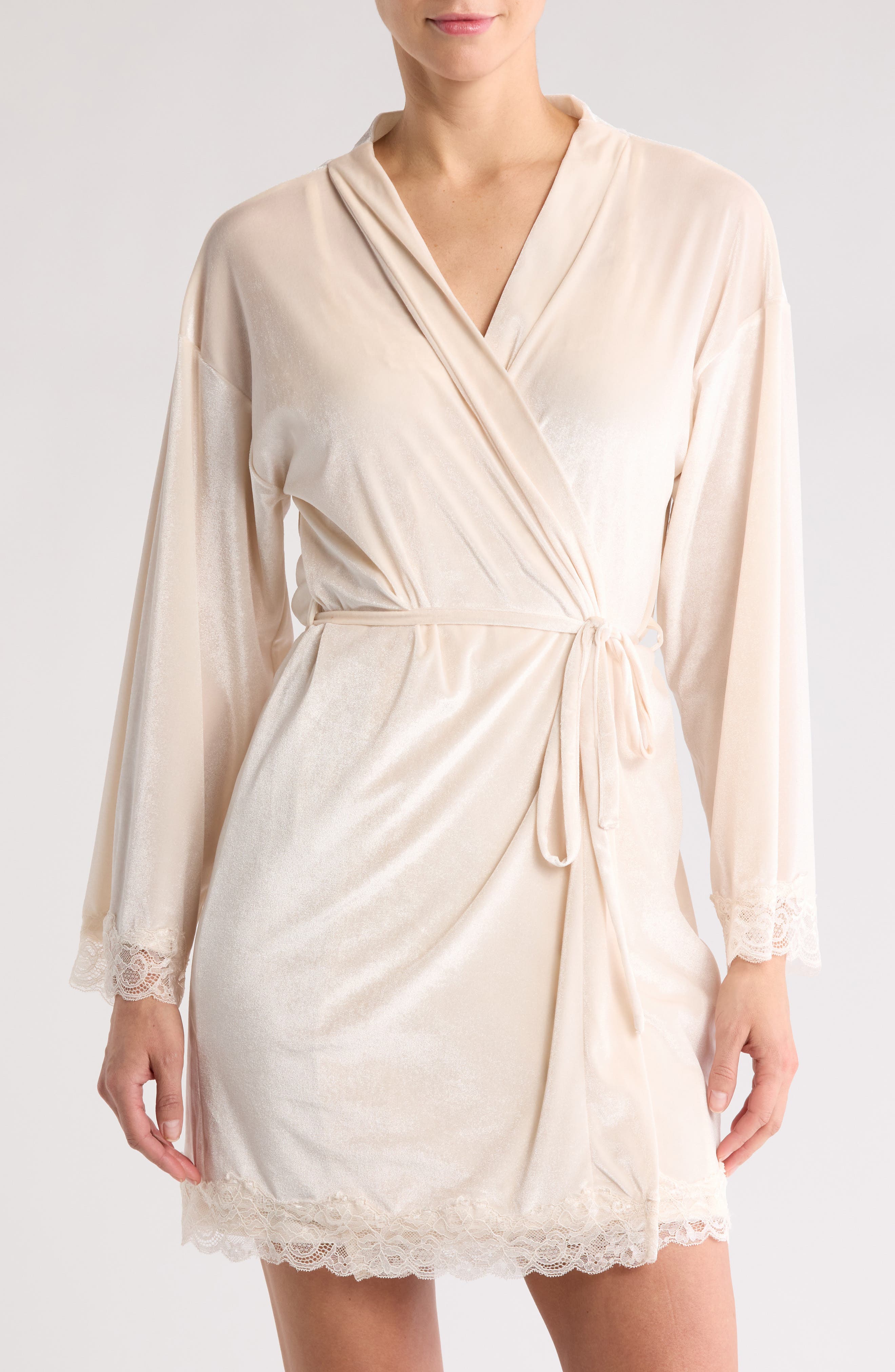 Danskin High Shine Velour Chemise & Robe Set (Women) | Nordstromrack