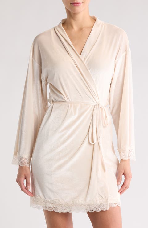 High Shine Velour Chemise & Robe Set