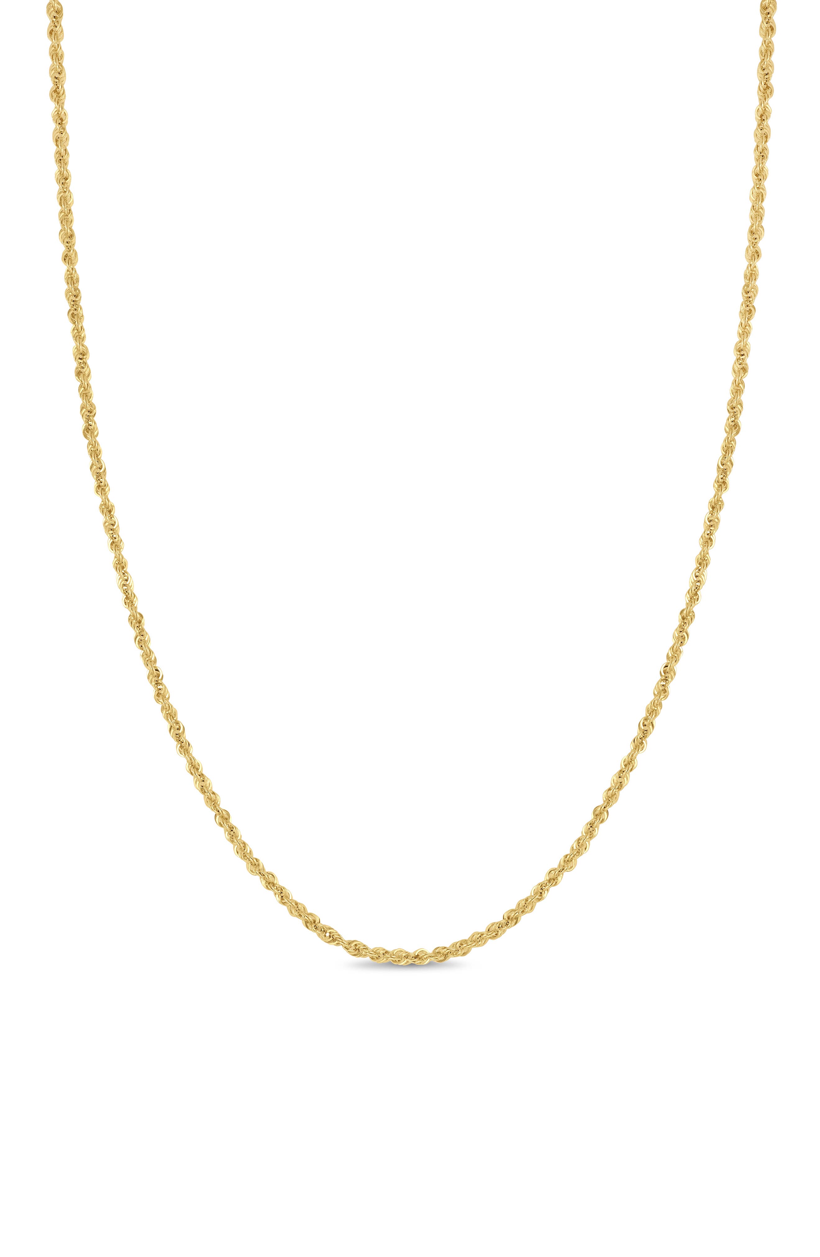 14k Gold Rope Chain Necklace