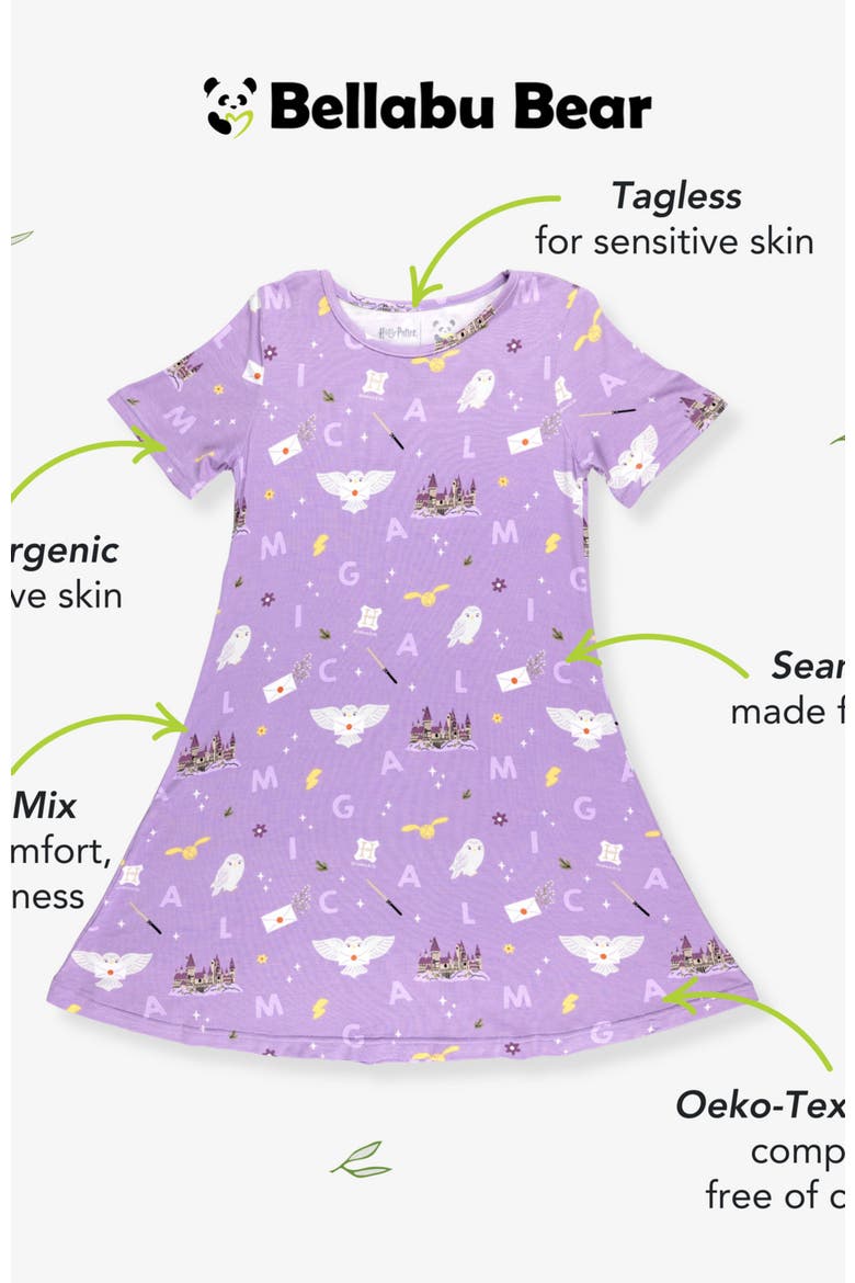 Kids' Hedwig's Magical Mail Short Sleeve Dress, Alternate, color, Hedwig's Magical Mail