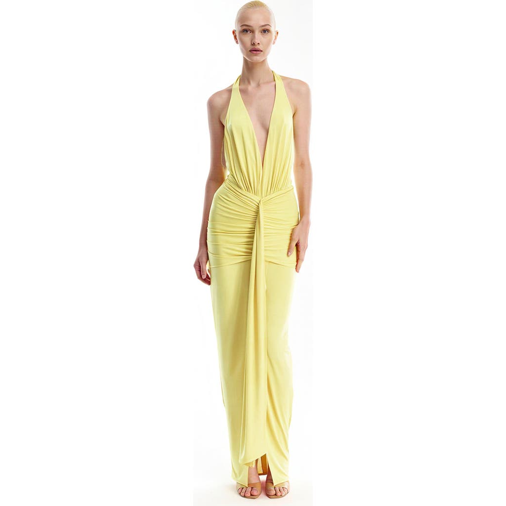 Mother Of All Inaya Collar Maxi Dress In Yellow