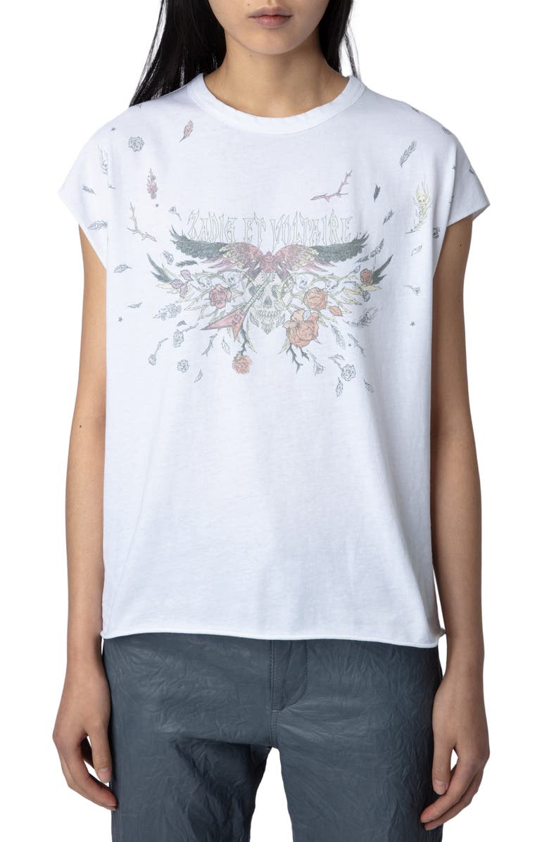 Zadig & Voltaire Cecilia Cotton Graphic T-Shirt, Main, color, 