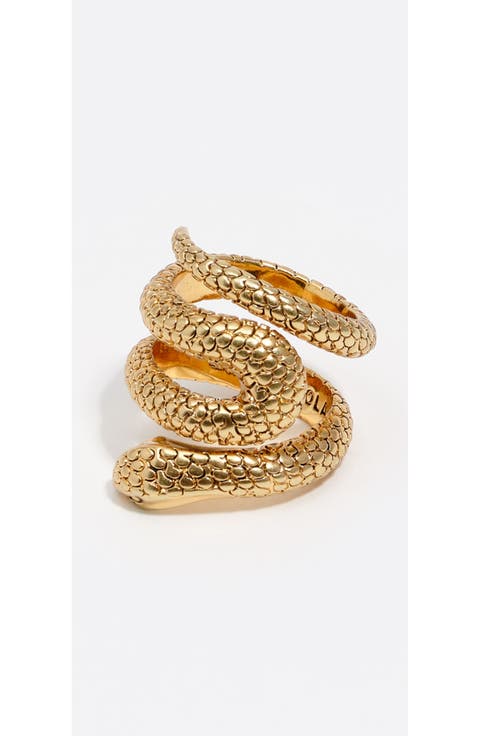 Textured snake spiral ring