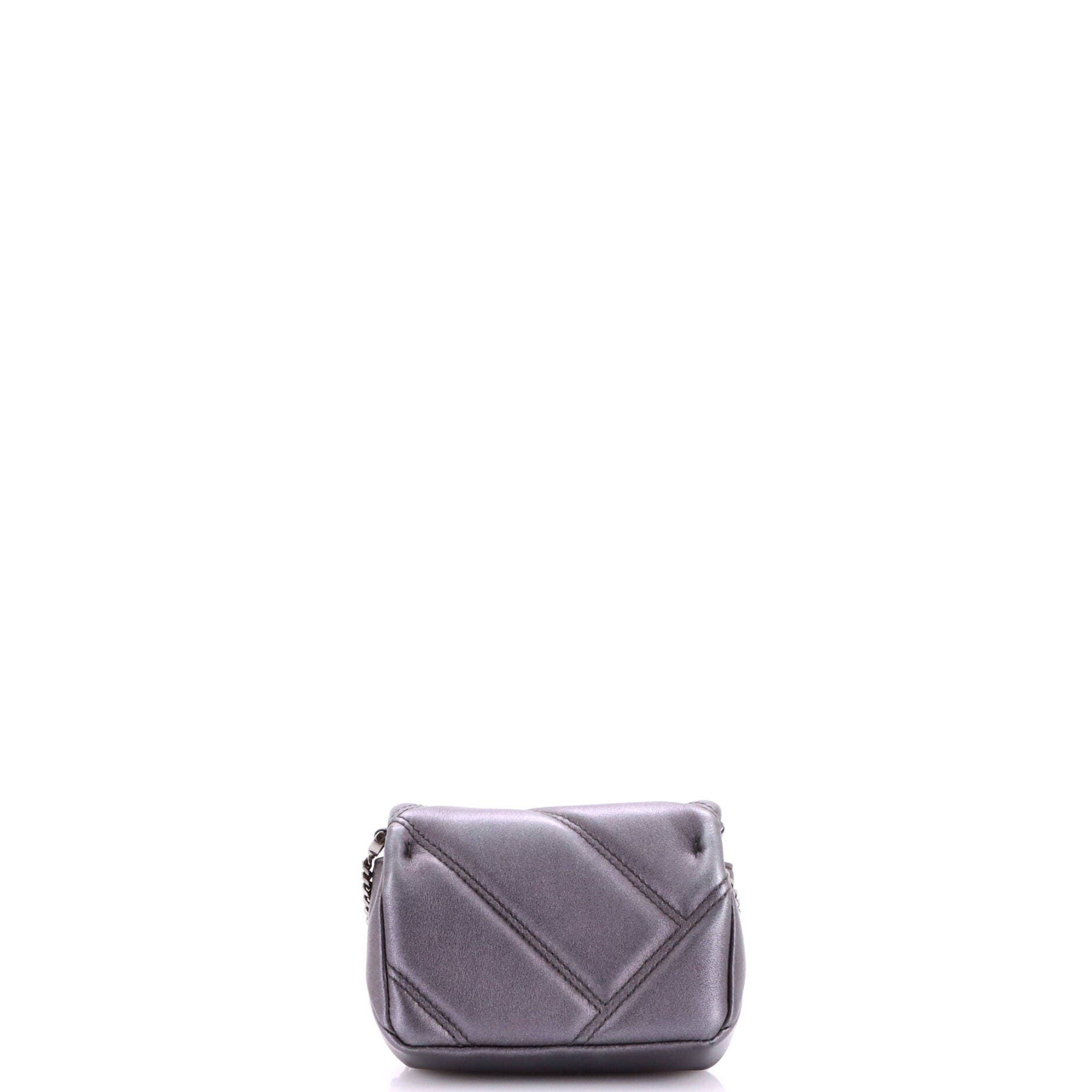 Serpenti Cabochon Shoulder Bag Diagonal Quilted Leather Micro, Alternate, color, Grey