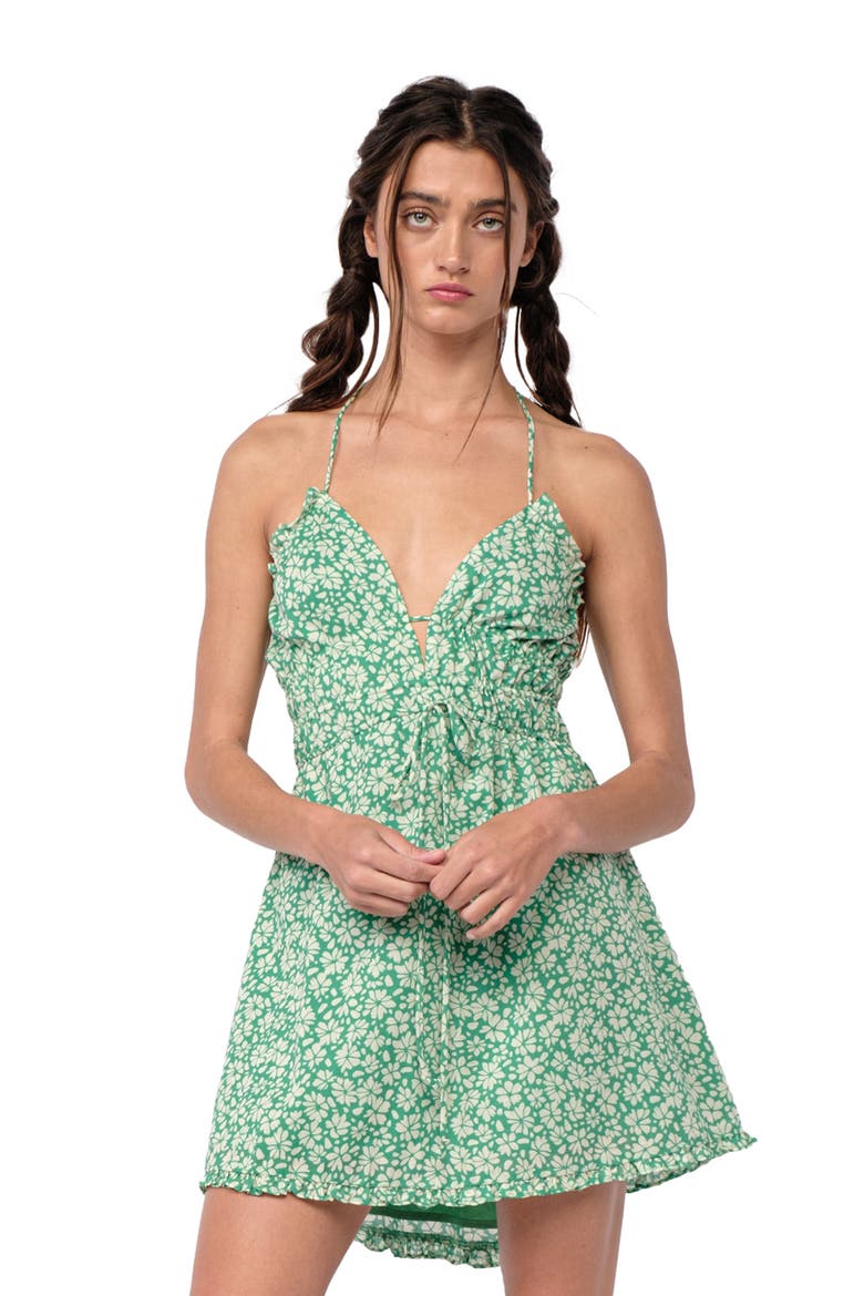 Halter Minidress, Alternate, color, GREEN