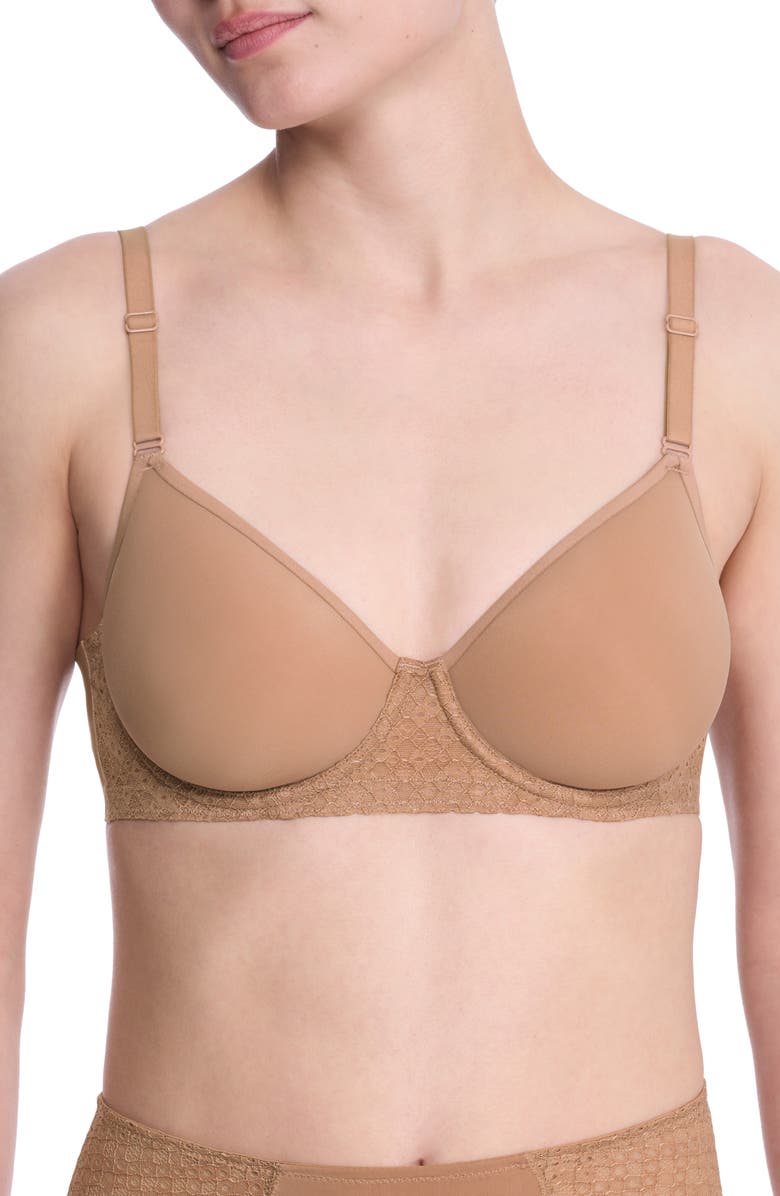 Natori Harmony Smooth Back Underwire Spacer T-Shirt Bra, Main, color, Buff