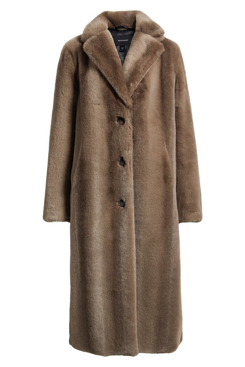 Faux Fur Long Jacket, Alternate, color, GREY
