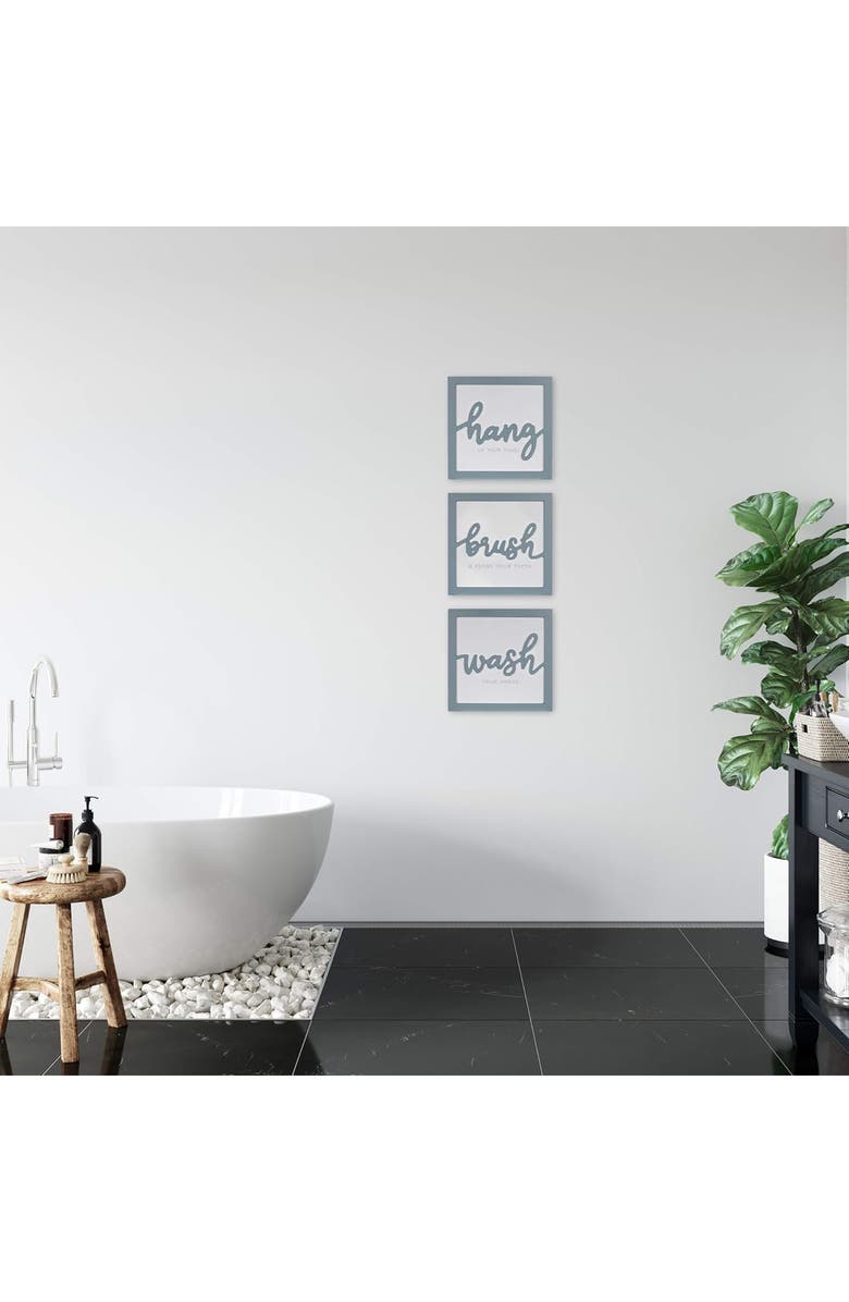 PARKLAND COLLECTION Set of 3 Framed Bathroom Art, Alternate, color, Light Blue