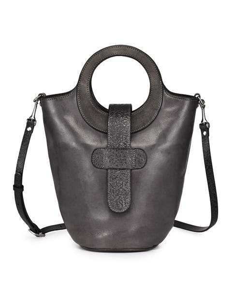 Lily Genuine Leather Structured Everyday Bucket Crossbody