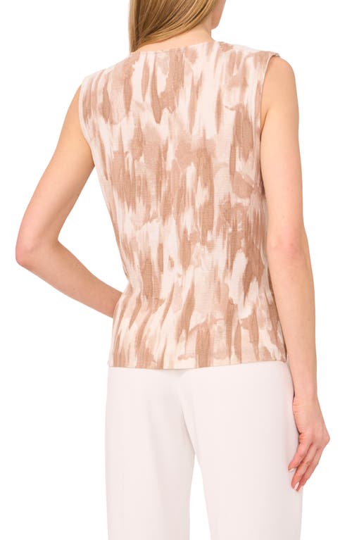 Halogen ® Gauze Textured Faux Wrap Top In Oxford Tan Marble