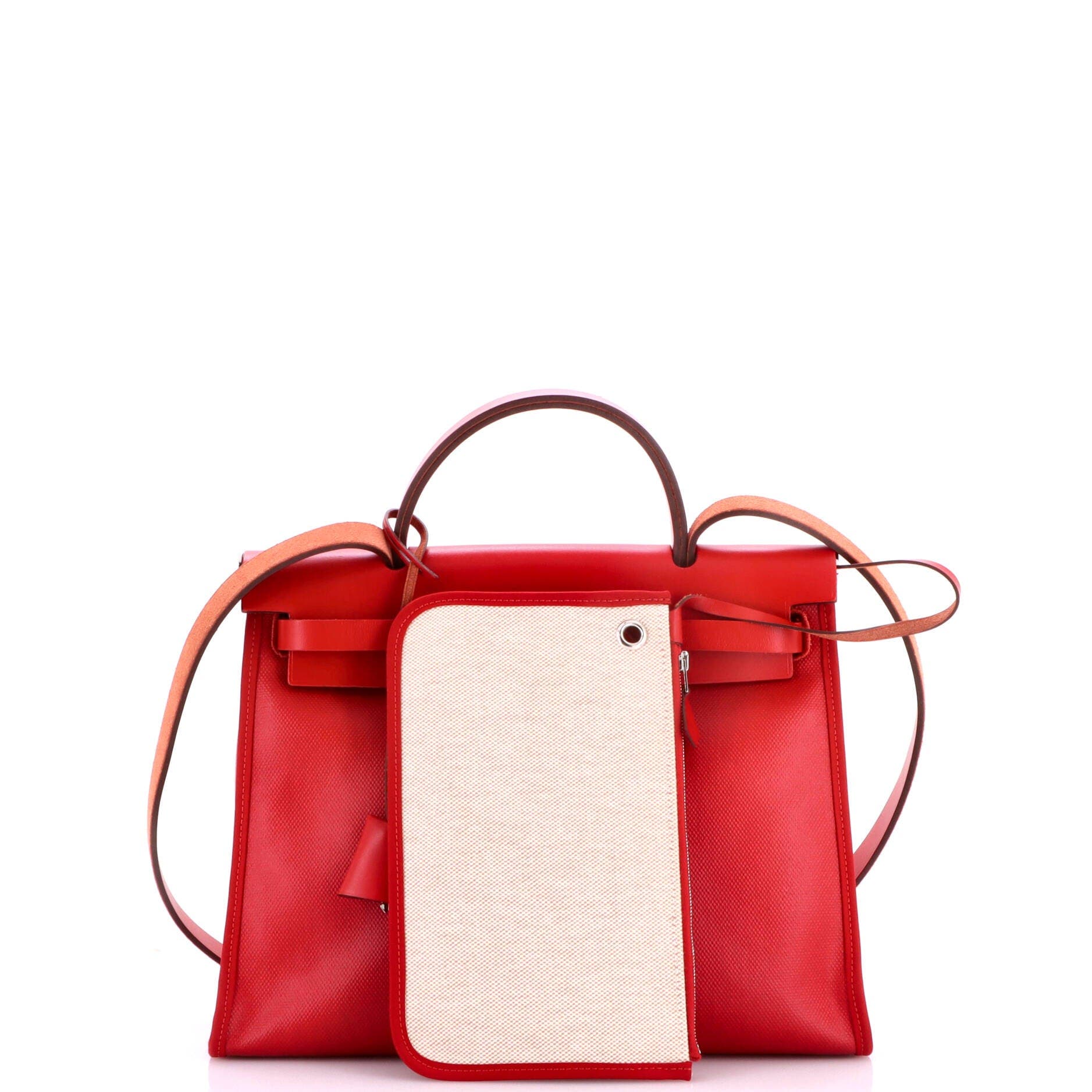 Herbag Zip Berline Vache Canvas and Leather 31, Alternate, color, Red