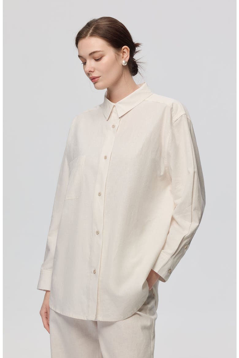 Lyricist Natural Oversized Shirt, Alternate, color, White