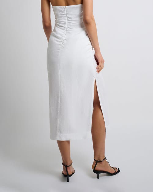 Onia Air Linen Ruched Halter Dress In White