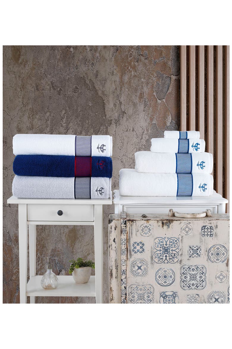 Fancy Border 2-Pack Turkish Cotton Bath Towels, Alternate, color, ANTHRACITE