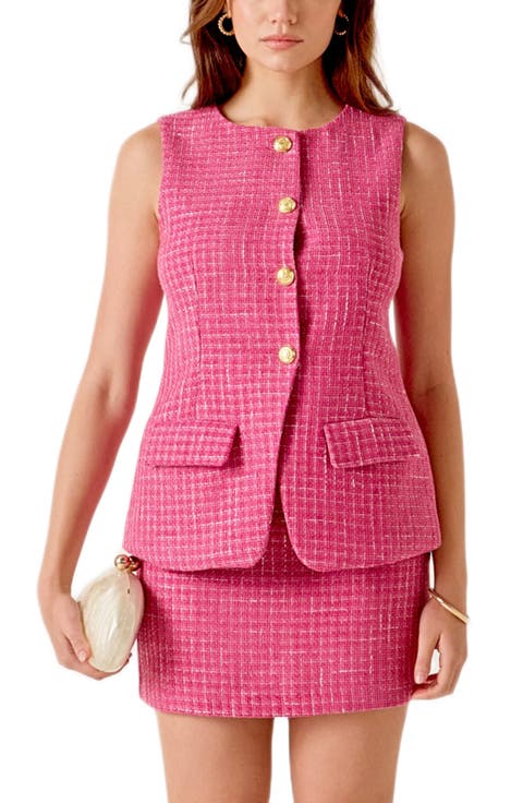 Tweed Button-Up Vest